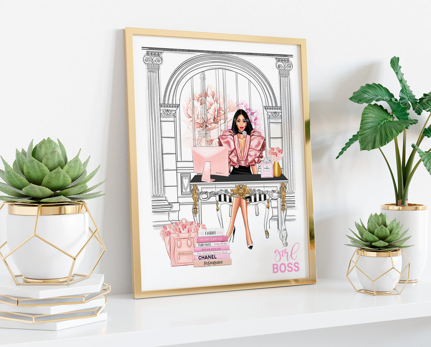 Fashion Wall Art - Paris Print - Canvas Wall Art - Girl Illustration - Fashion Poster