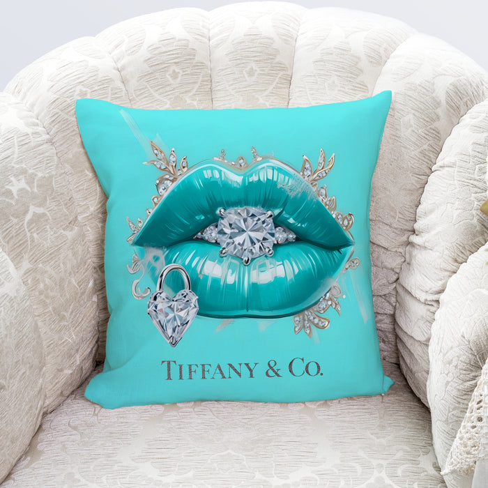 Decorative pillow with rhinestone lips - fashion pillow - pillow case - pillow cover