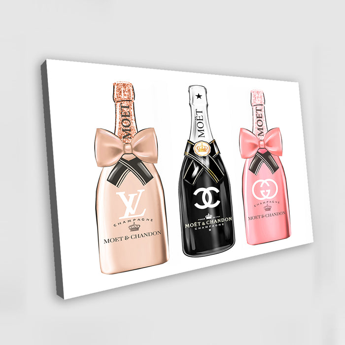 Champagne Wall Art - Fashion wall art - Fashion Gift - Canvas Wall Art - Fashion Poster