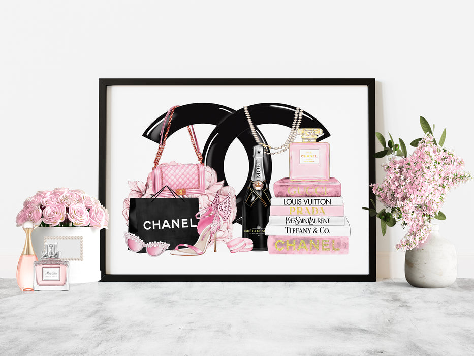 Pink Fashion prints - Fashion Wall Art - Canvas Wall Art - Fashion Poster