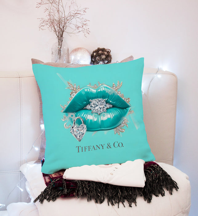 Decorative pillow with rhinestone lips - fashion pillow - pillow case - pillow cover