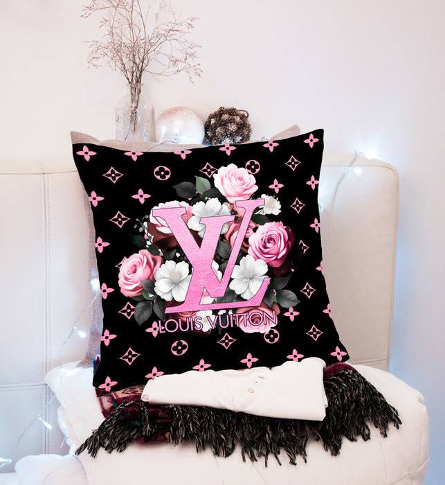 Almohada decorativa con peonía rosa - almohada de moda - funda de almohada - funda de almohada