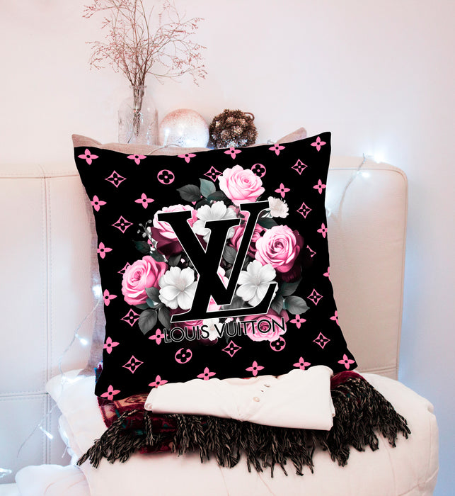 Almohada decorativa con peonía rosa - almohada de moda - funda de almohada - funda de almohada