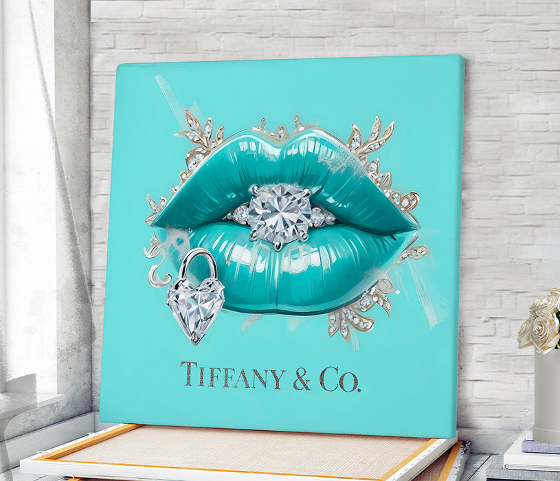 Turquoise Lips Print - Fashion Wall Art - Fashion Prints - Canvas Wall Art - Fashion Poster