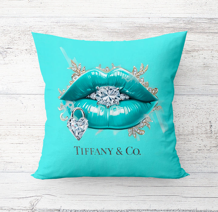 Decorative pillow with rhinestone lips - fashion pillow - pillow case - pillow cover