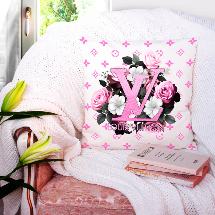 Almohada decorativa con peonía rosa - almohada de moda - funda de almohada - funda de almohada