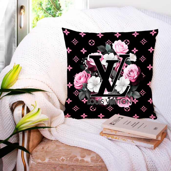 Almohada decorativa con peonía rosa - almohada de moda - funda de almohada - funda de almohada