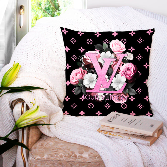 Almohada decorativa con peonía rosa - almohada de moda - funda de almohada - funda de almohada