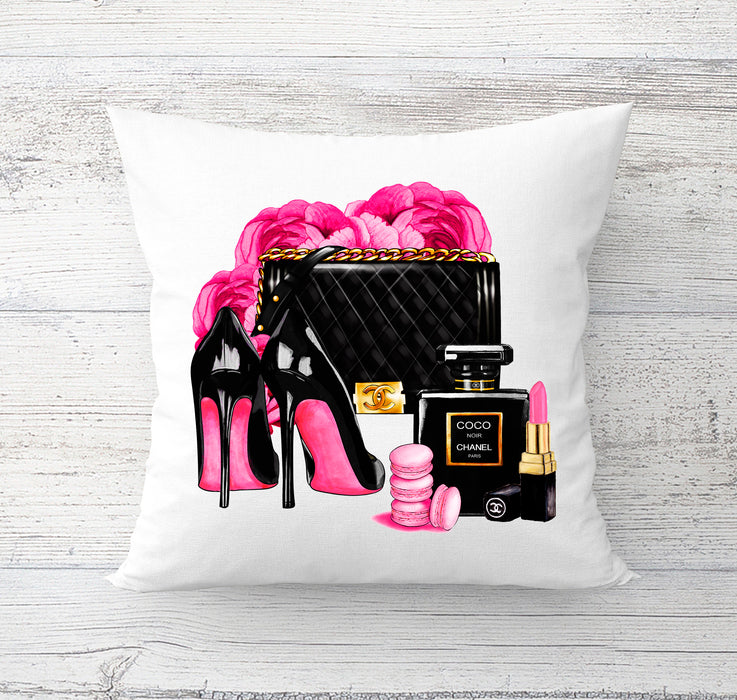 Almohada decorativa con peonía rosa - almohada de moda - funda de almohada - funda de almohada