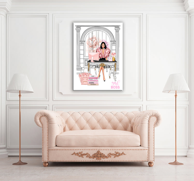 Fashion Wall Art - Paris Print - Canvas Wall Art - Girl Illustration - Fashion Poster