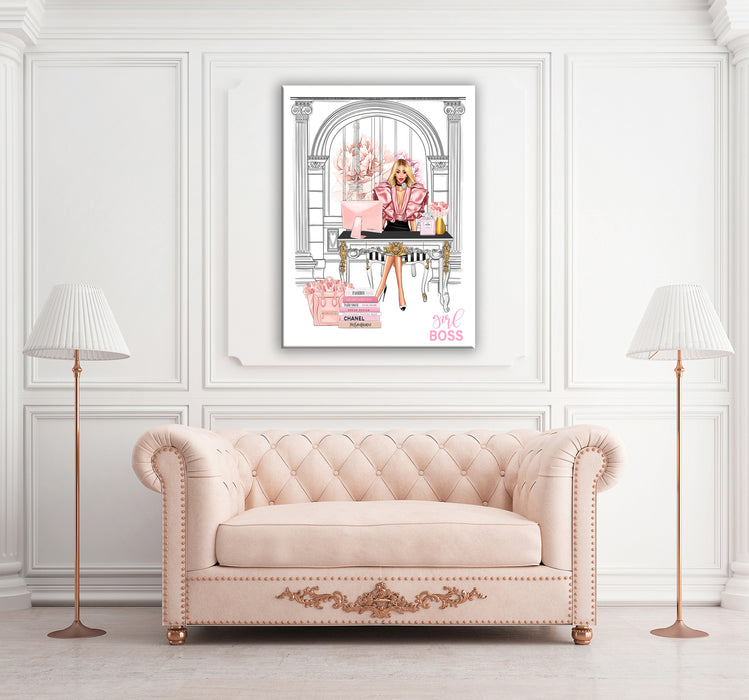 Girl Boss Print - Fashion Wall Art Paris Wall Art - Canvas Wall Art - Fashion Poster