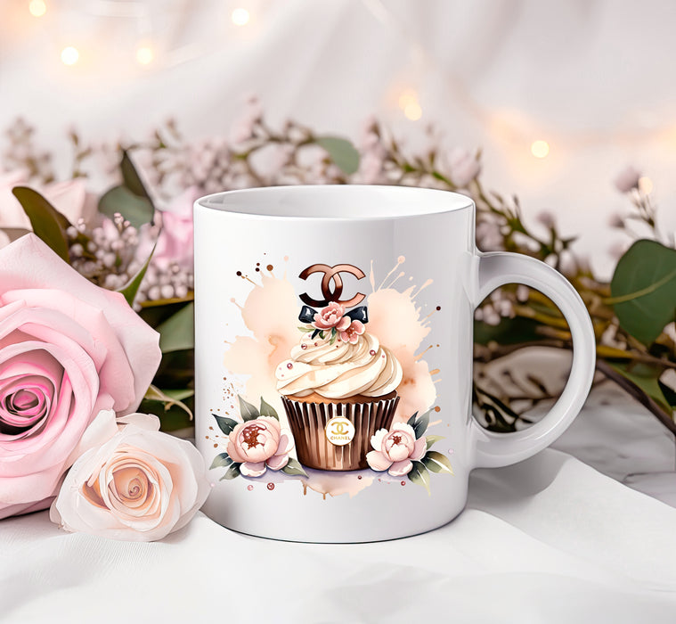 Kaffeetasse aus Keramik, 11 oz, 15 oz – Cupcake-Druck – Fashion-Print