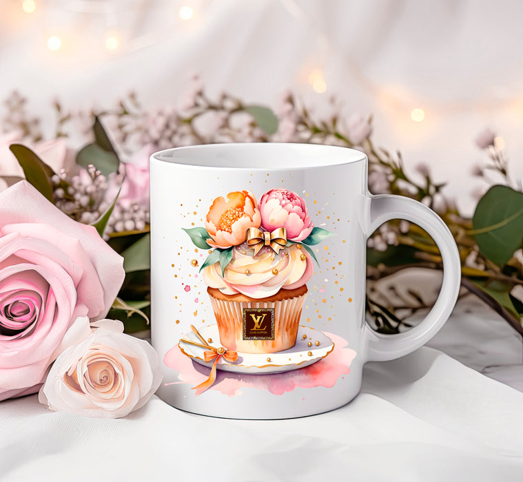 Ceramic Coffee Mug 11oz, 15oz - Cupcake Print - Fashion Print