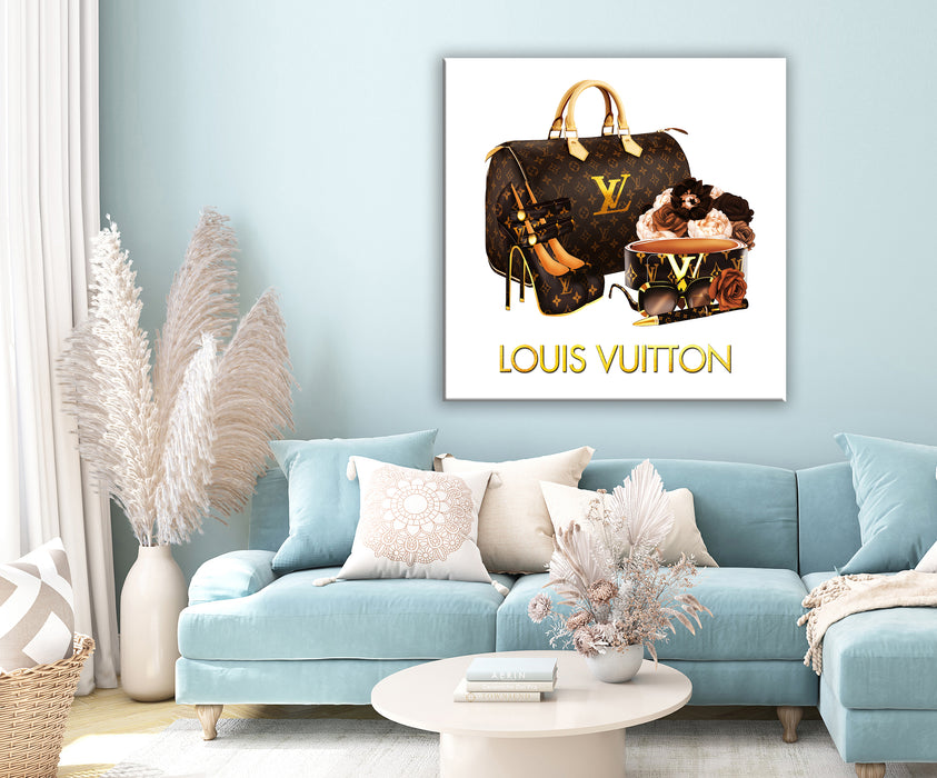 Strasslippen - Fashion Wall Art - Leinwandwandkunst - Fashion Poster