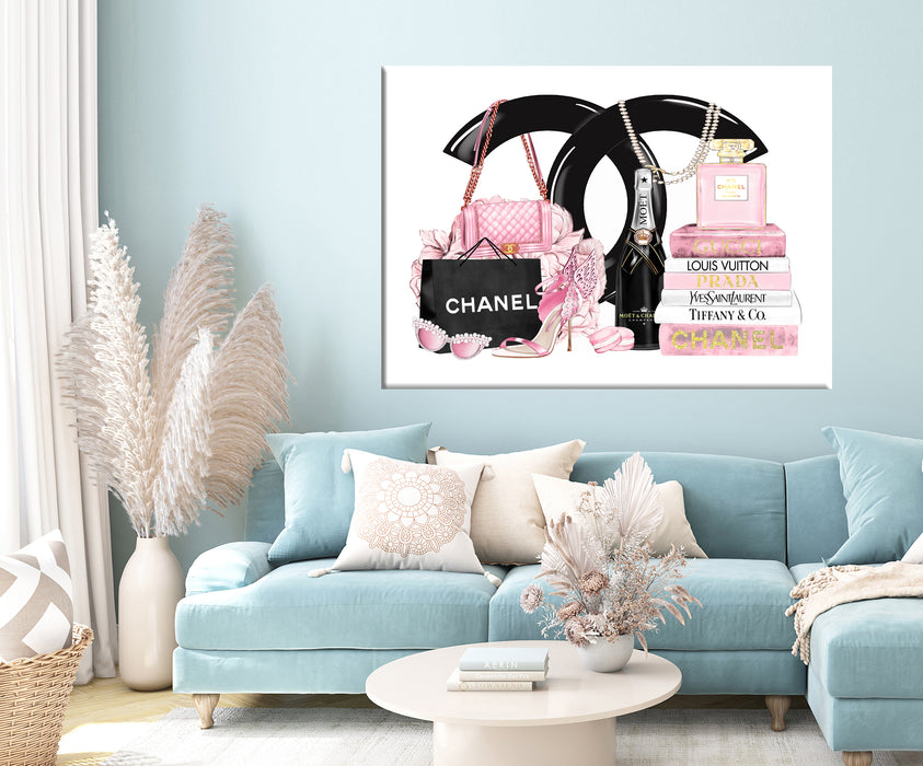 Pink Fashion prints - Fashion Wall Art - Canvas Wall Art - Fashion Poster