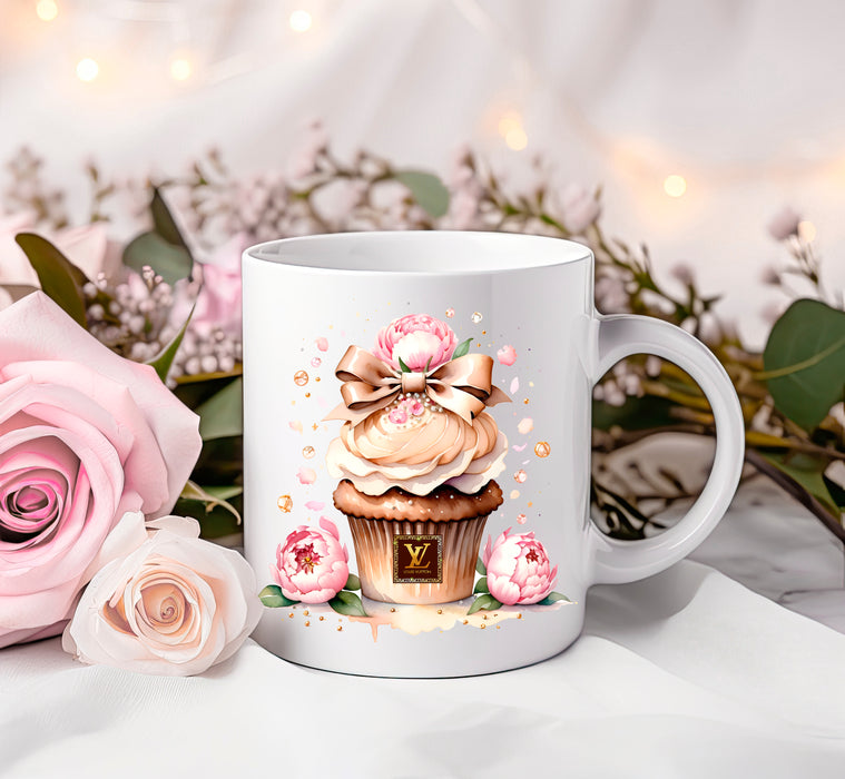 Ceramic Coffee Mug 11oz, 15oz - Cupcake Print - Fashion Print