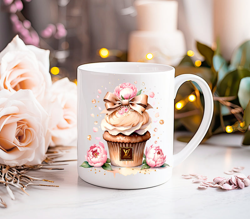 Ceramic Coffee Mug 11oz, 15oz - Cupcake Print - Fashion Print