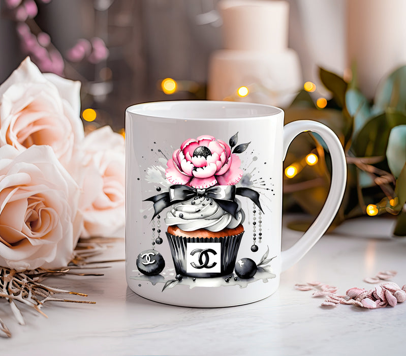 Kaffeetasse aus Keramik, 11 oz, 15 oz – Cupcake-Druck – Fashion-Print