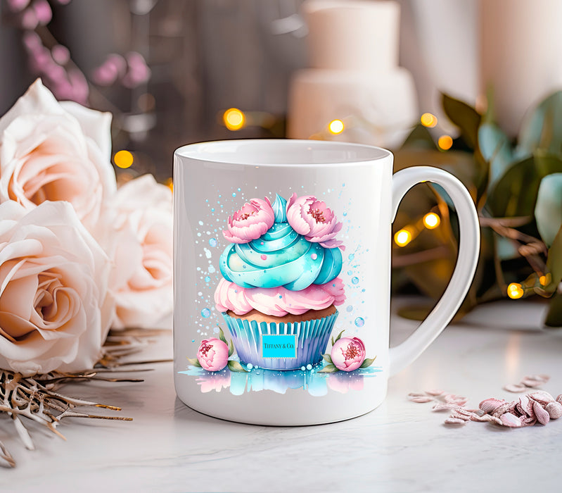 Kaffeetasse aus Keramik, 11 oz, 15 oz – Cupcake-Druck – Fashion-Print