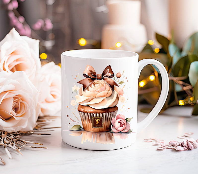 Ceramic Coffee Mug 11oz, 15oz - Cupcake Print - Fashion Print