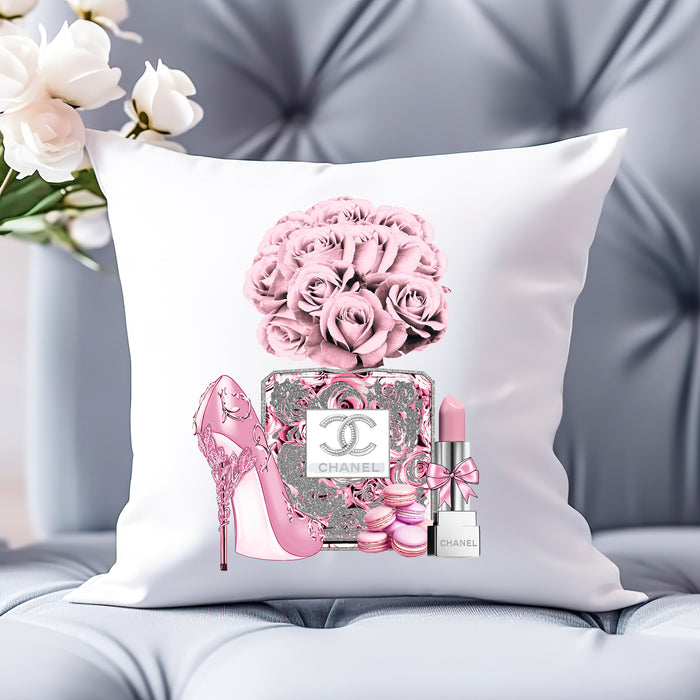 Almohada decorativa con peonía rosa - almohada de moda - funda de almohada - funda de almohada