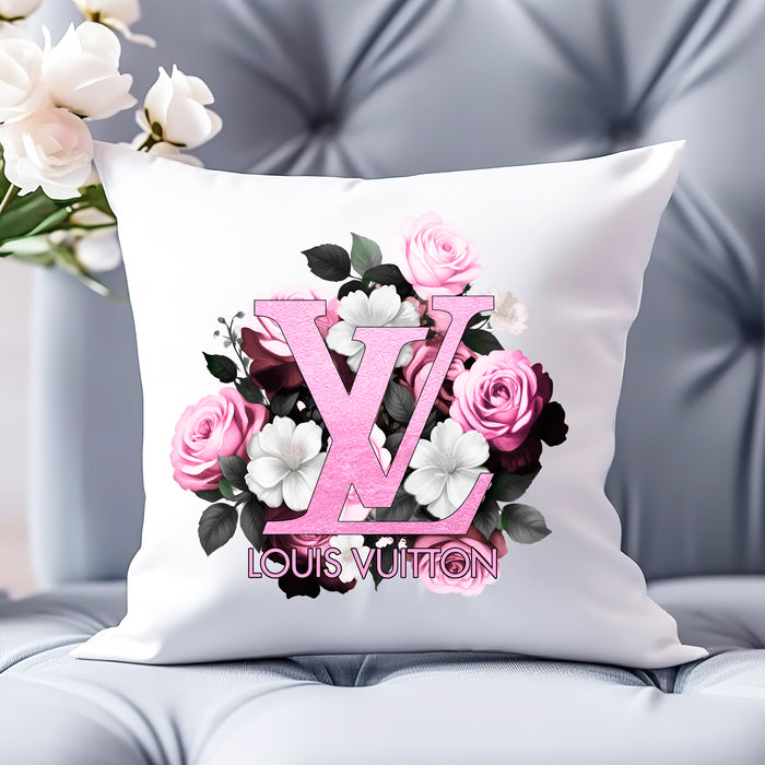 Almohada decorativa con peonía rosa - almohada de moda - funda de almohada - funda de almohada