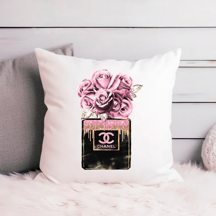 Almohada decorativa con peonía rosa - almohada de moda - funda de almohada - funda de almohada