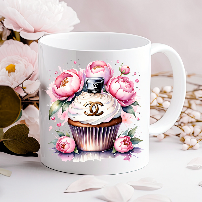 Kaffeetasse aus Keramik, 11 oz, 15 oz – Cupcake-Druck – Fashion-Print