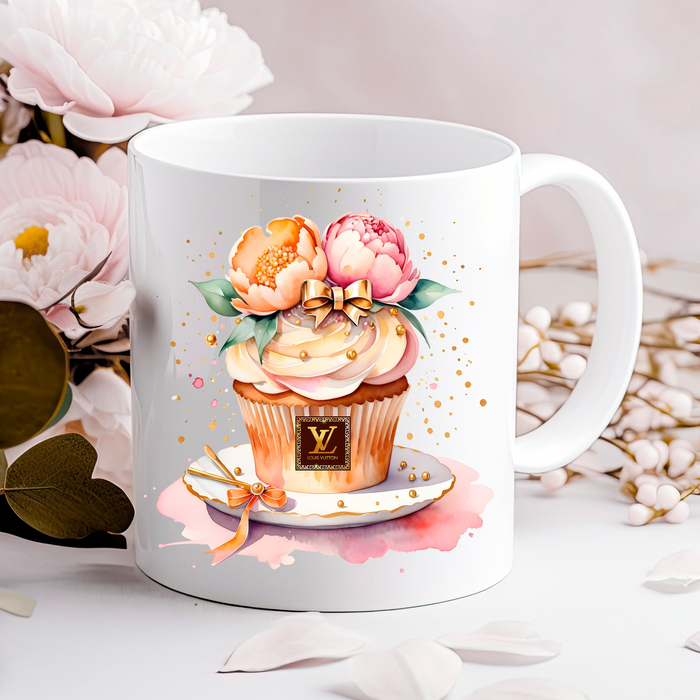 Ceramic Coffee Mug 11oz, 15oz - Cupcake Print - Fashion Print