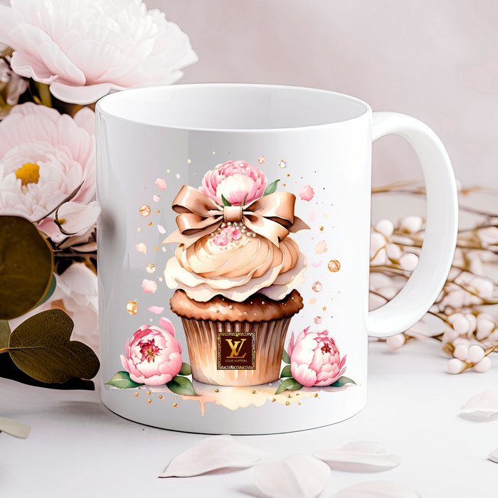 Ceramic Coffee Mug 11oz, 15oz - Cupcake Print - Fashion Print