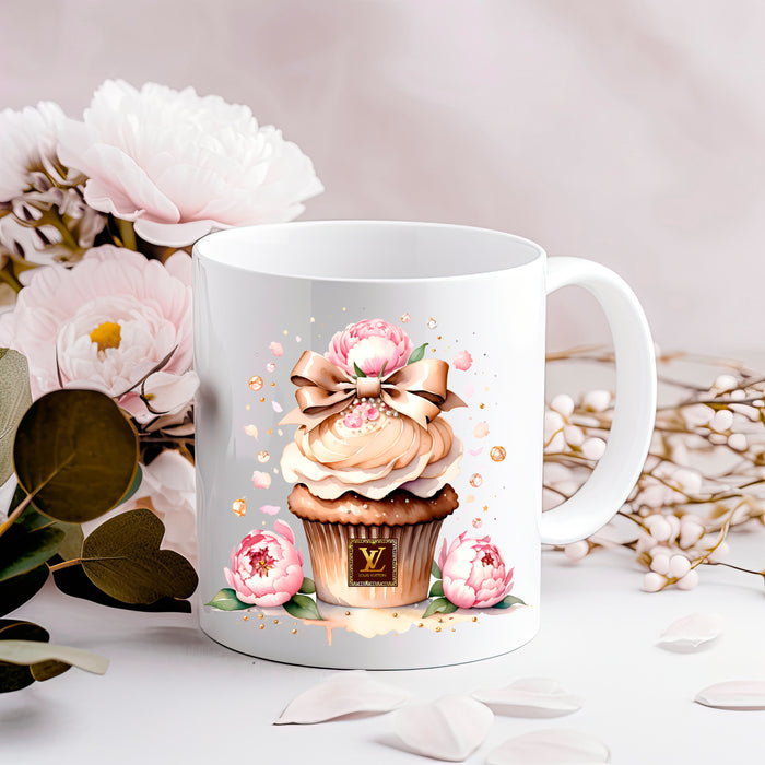 Ceramic Coffee Mug 11oz, 15oz - Cupcake Print - Fashion Print