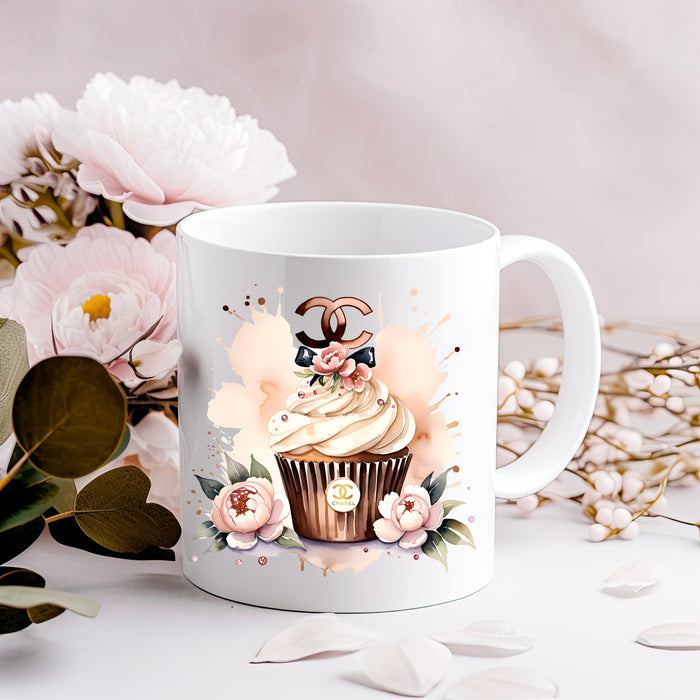 Kaffeetasse aus Keramik, 11 oz, 15 oz – Cupcake-Druck – Fashion-Print