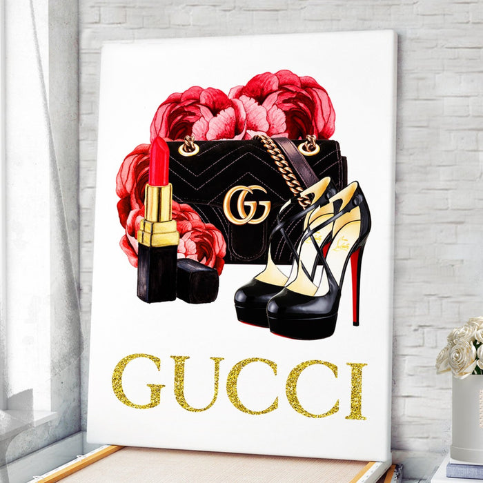 Fashion bag prints - Fashion Wall Art - Canvas Wall Art - Fashion Poster