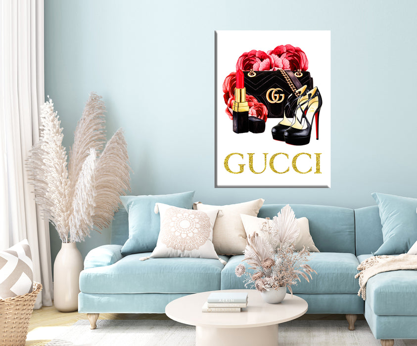 Fashion bag prints - Fashion Wall Art - Canvas Wall Art - Fashion Poster