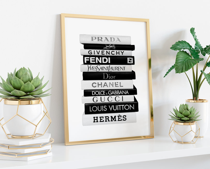 Fashion books prints - Fashion Wall Art - Canvas Wall Art - Fashion Poster